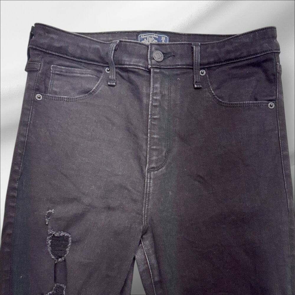 ABERCROMBIE & FITCH Women’s 6L Black SIMONE HIGH RISE SUPER SKINNY Jeans
